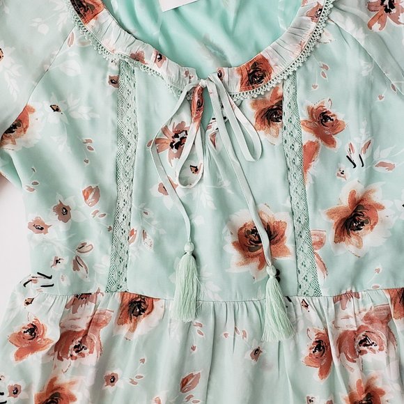 AMERICAN RAG 3/4 Sleeve Ruffle Neck Peplum Top - Picture 6 of 10